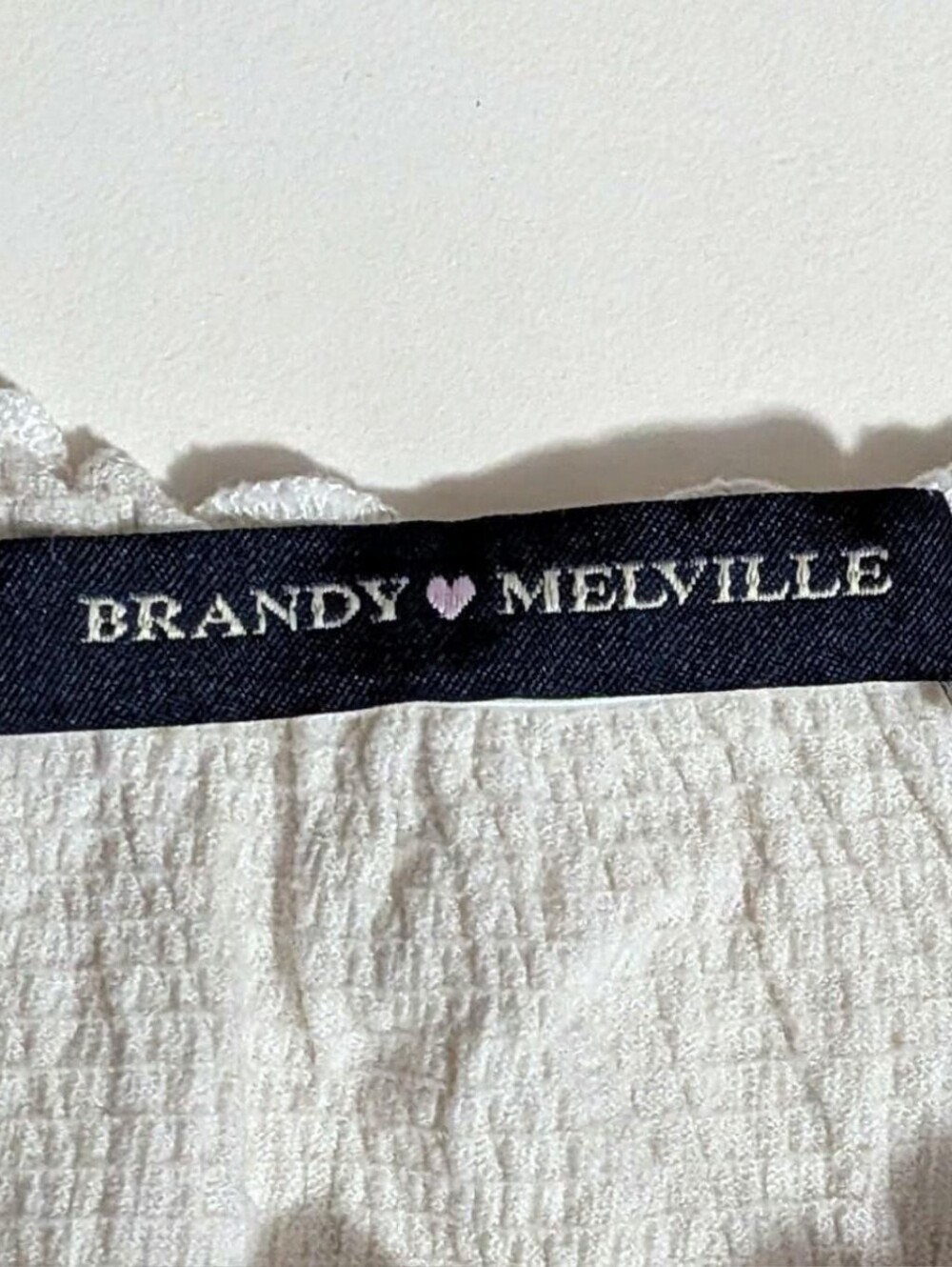 Brandy Melville White Malena Ruched Coquette Babydoll Tank Top | Size OS - Picture 6 of 6